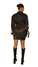 Load image into Gallery viewer, &#39;TACTICAL&#39; Mini Skirt in Suede
