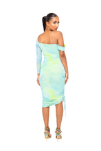 Load image into Gallery viewer, &#39;AQUARIUS&#39; Ruched Midaxi Mesh Dress
