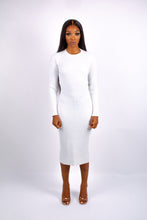 Load image into Gallery viewer, &#39;SORELLE&#39; Ribbed Cut-out Dress in White
