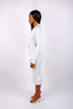 Load image into Gallery viewer, &#39;SORELLE&#39; Ribbed Cut-out Dress in White
