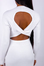 Load image into Gallery viewer, &#39;SORELLE&#39; Ribbed Cut-out Dress in White
