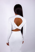 Load image into Gallery viewer, &#39;SORELLE&#39; Ribbed Cut-out Dress in White
