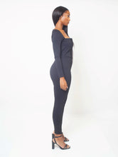 Load image into Gallery viewer, &#39;FELINE&#39; Contrast Jumpsuit in Black
