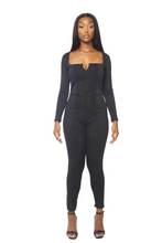 Load image into Gallery viewer, &#39;FELINE&#39; Contrast Jumpsuit in Black
