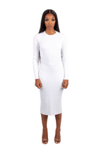 Load image into Gallery viewer, &#39;SORELLE&#39; Ribbed Cut-out Dress in White
